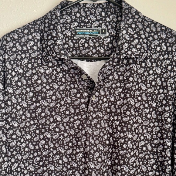 Roundtree & Yorke Performance Polo Shirt Paisley‎ Print Golf Athletic L - Picture 3 of 7